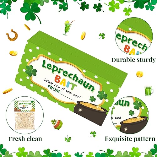 Miniatura 3 de Zhanmai 300 bolsas de plástico para el día de San Patricio, bolsas de plástico para golosinas para el día de San Patricio, atrapasueños, tarjetas de