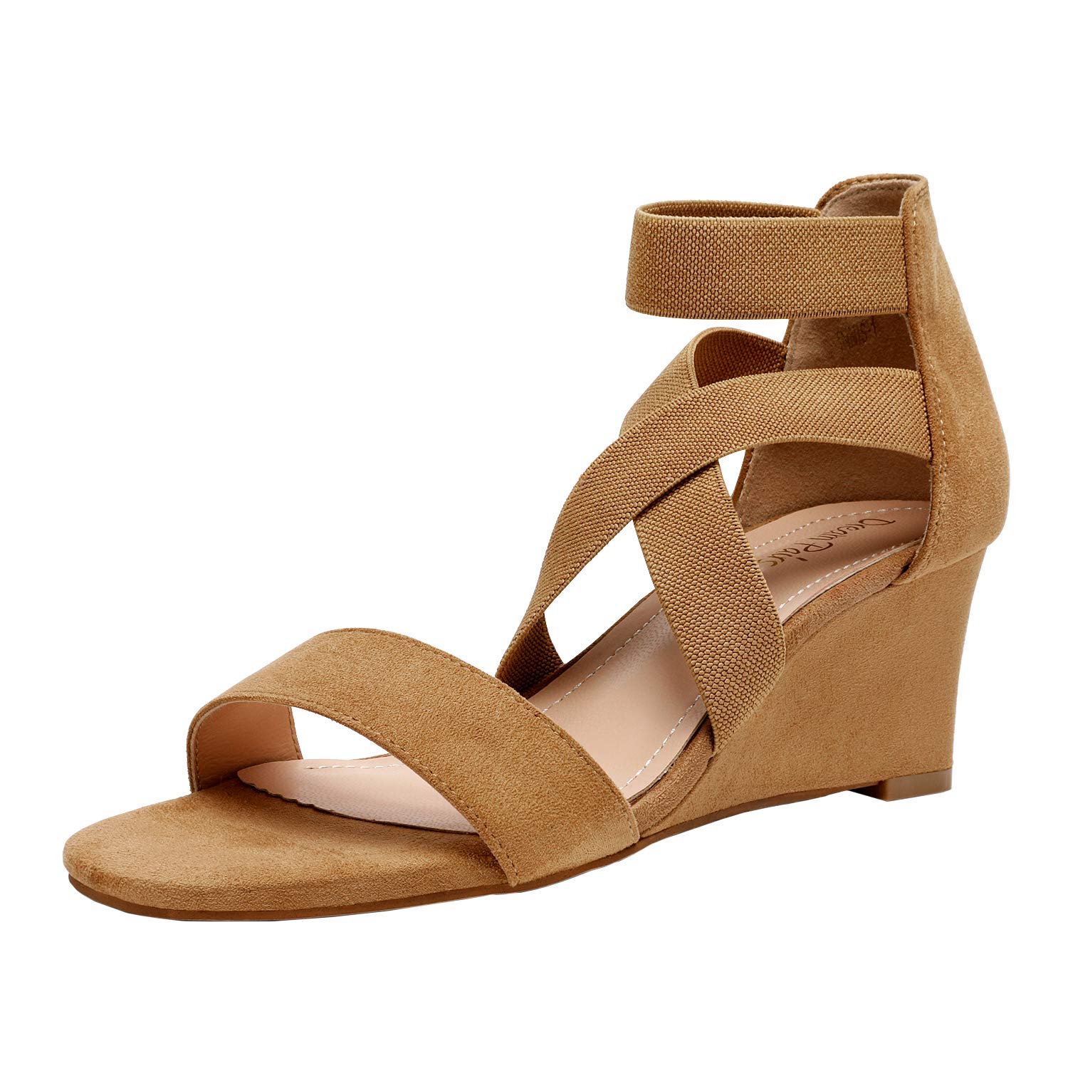 DREAM PAIRS Women's Black Open Toe Strappy Dress Wedge Sandals Size 9.5 B(M) US Innis-2