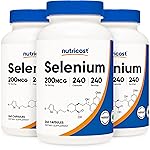 Nutricost Selenium 200mcg, 240 Veggie Caps (3 Bottles) - Non-GMO, Gluten Free L-Selenomethionine 