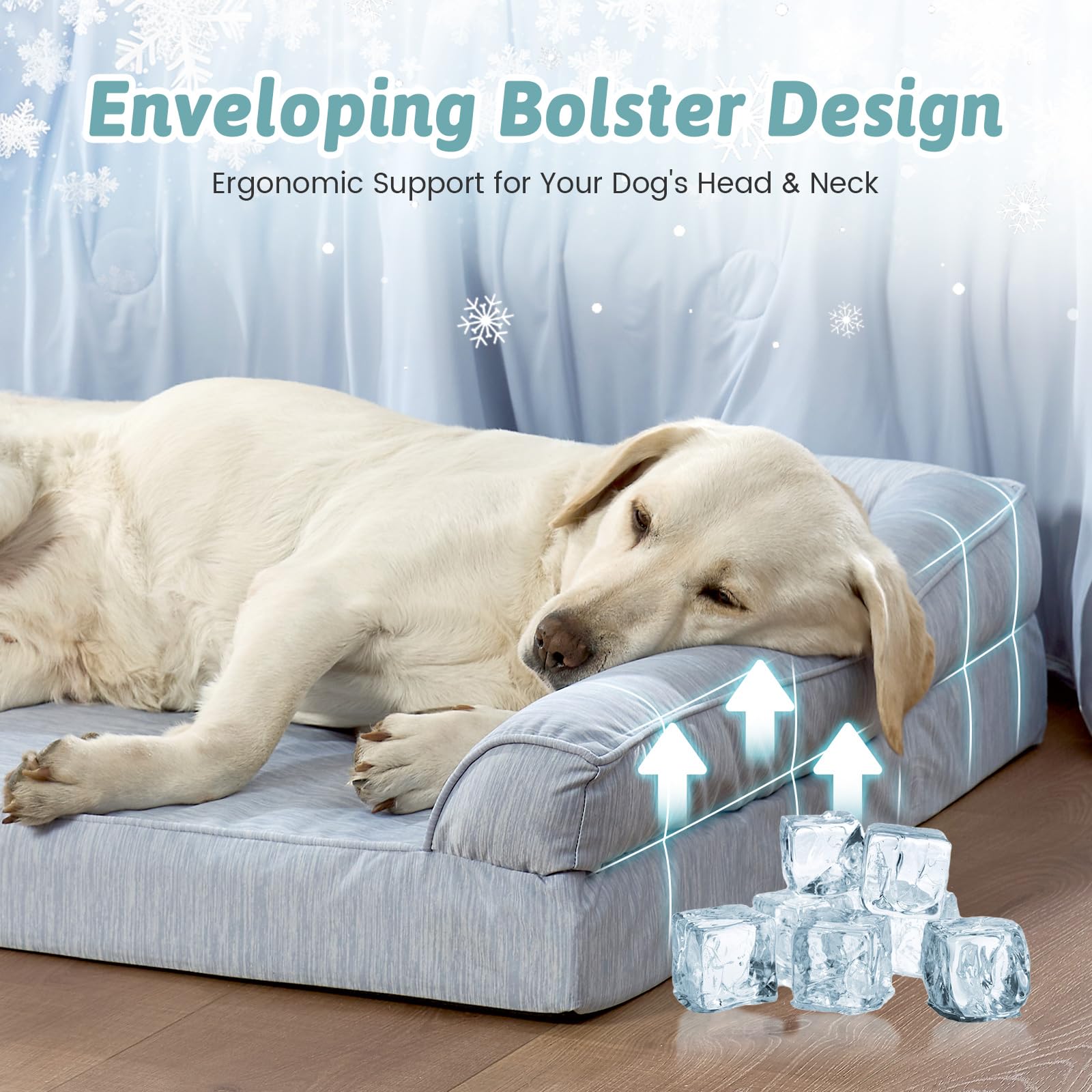 COZY KISS Ortopedyczne legowisko dla psów w rozmiarze XXL 122 x 81 x 19 cm - Ergonomiczna sofa dla psa ze zdejmowaną i zmywalną poszewką oraz pianką o strukturze plastra miodu, wodoodporna