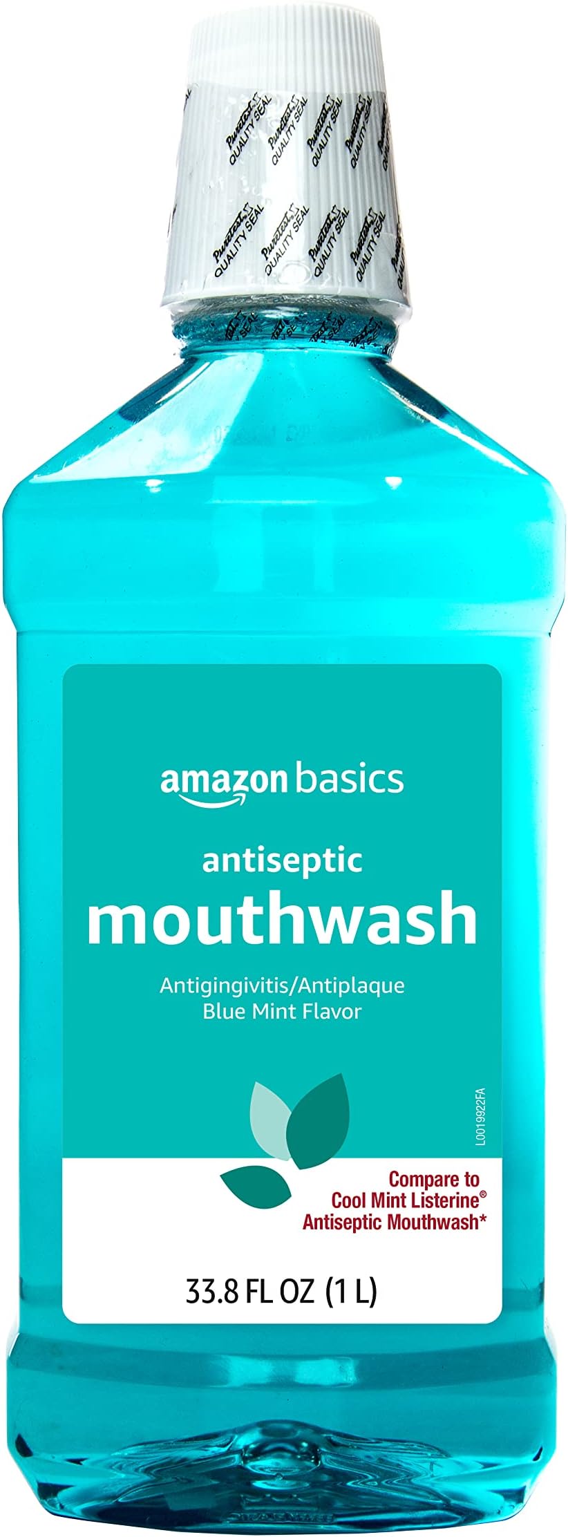 Antiseptic Mouthwash, Blue Mint, Fights Bad Breath, Plaque and Gingivitis, 1 Liter, 33.8 Fl Oz, 1-Pack (Previously Solimo)