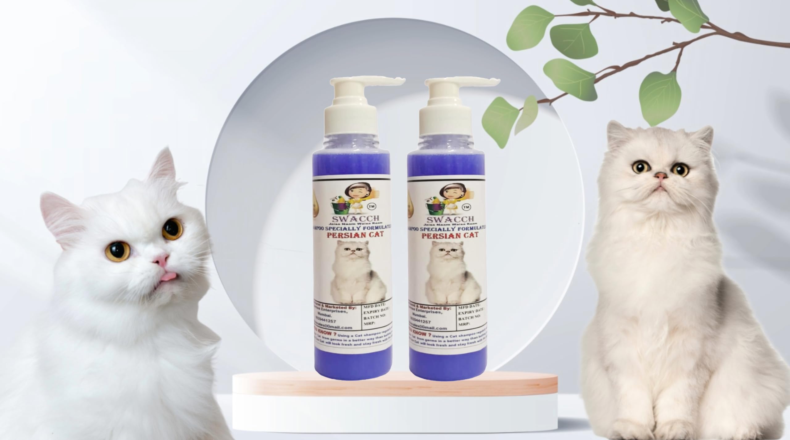 SWACCH Premium Shampoo for Persian CAT (200ML) (Pack of 2) Lavender (B0D1185Z79) Amazon Price History, Amazon Price Tracker