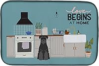 Vista 260 de Caroline's Treasures CK7824DDM - Tapete absorbente para secado de platos con diseño de bulldog inglés, rojo y blanco, para encimera de cocina, 14 x