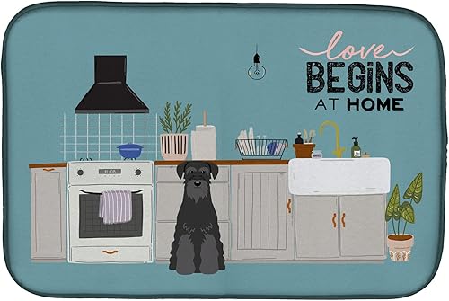 Miniatura 260 de Caroline's Treasures CK7824DDM - Tapete absorbente para secado de platos con diseño de bulldog inglés, rojo y blanco, para encimera de cocina, 14 x