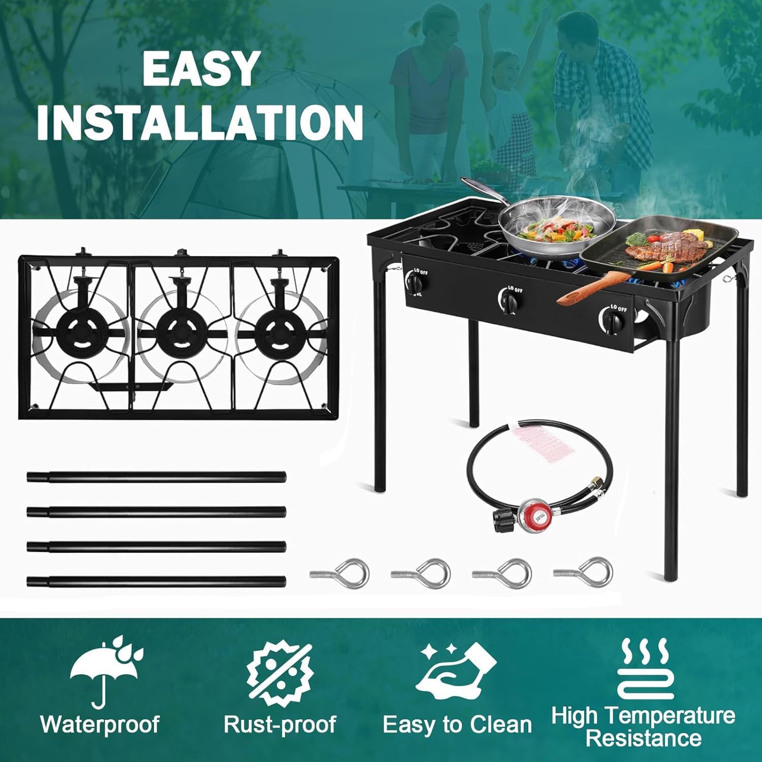 Triple Burner Outdoor with Stand Propane