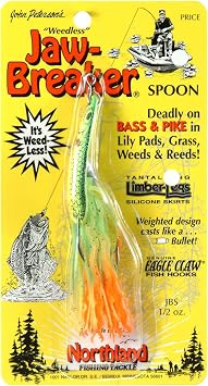 NORTHLAND TACKLE JAW-BREAKER SPOON / 4.5" / 1/2 OZ - #4/0 HK / FIRETIGER