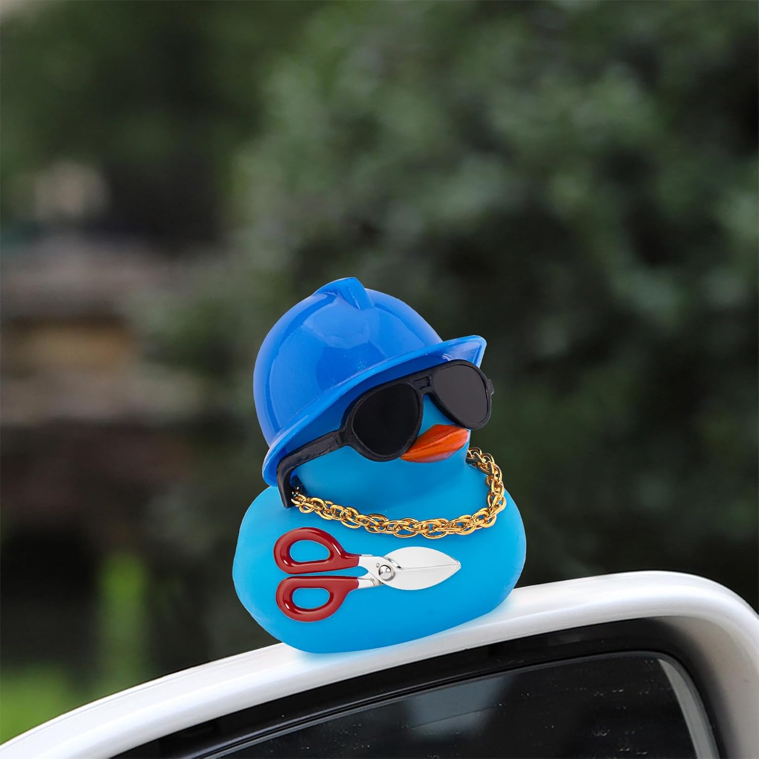 wonuu 24pcs Construction Worker Rubber Ducks with Pliers, Pruning Shears, Hand Saw, Screwdriver, Wrench, Hammer, Helmets, Sunglasses, Gold Chains, Occupation Cosplay Colorful Duckies
