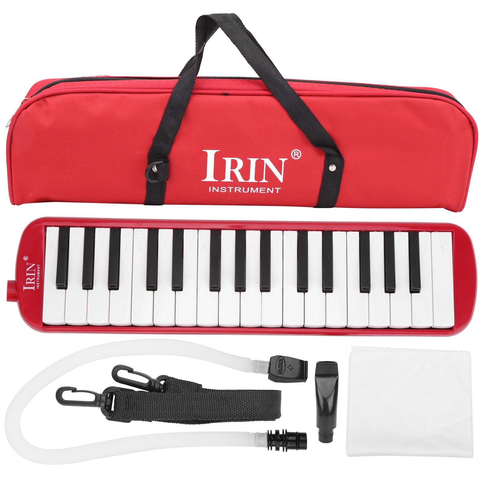Melodica 32 Tasti Tastiera per Pianoforte Ad Aria sinfonica piano melodica forte Ad Aria, Strumento Musicale per Pianoforte Ad Aria con Borsa per il Trasporto, Bambini e Principianti Rosso Melodicas
