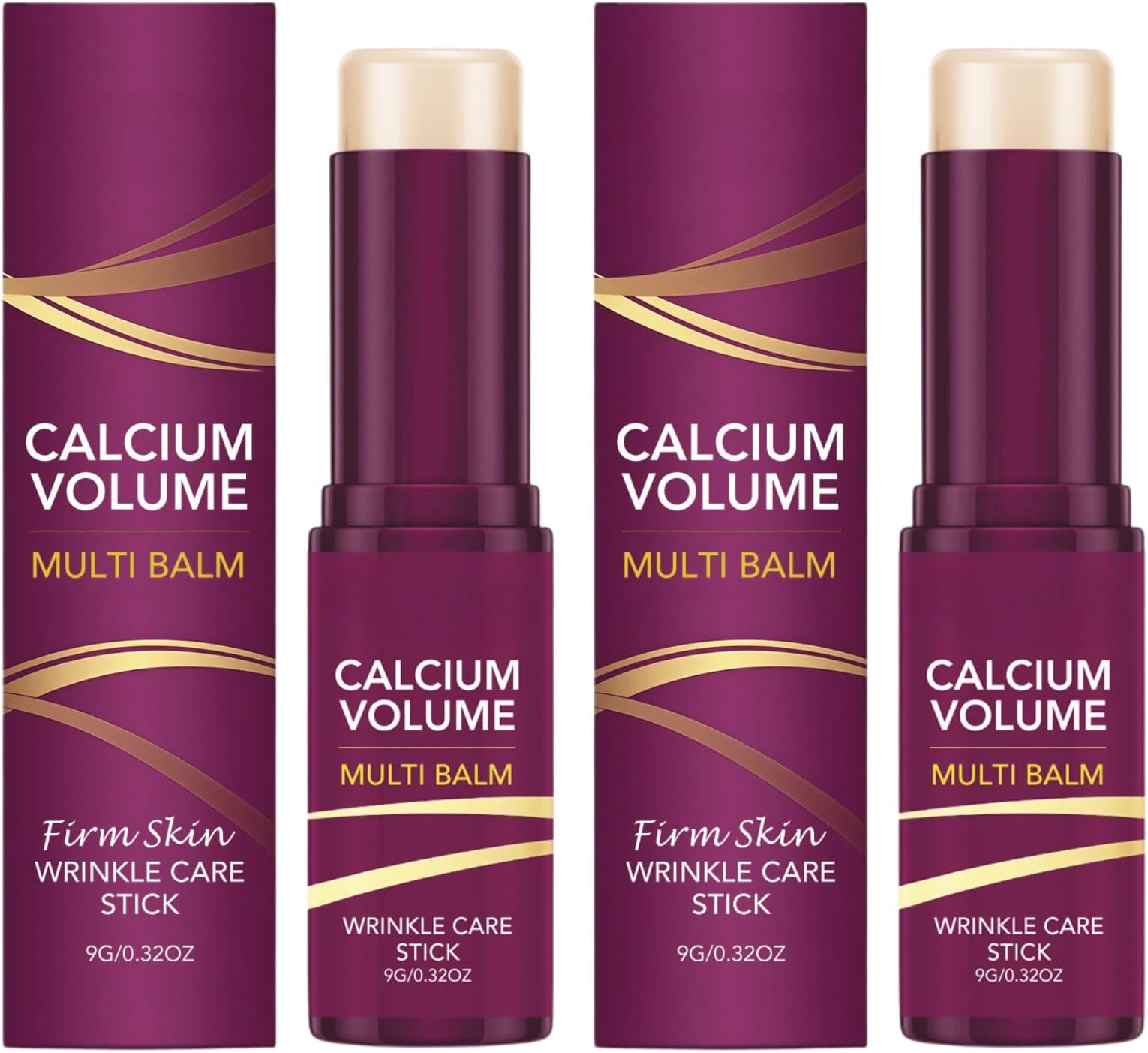 Korean Collagen Moisturising Stick – Calcium Multi Balm for Face, Eyes & Neck – Hydrating, Plumping & Smoothing Skincare for Fine Lines and Dry Skin (2pcs)
