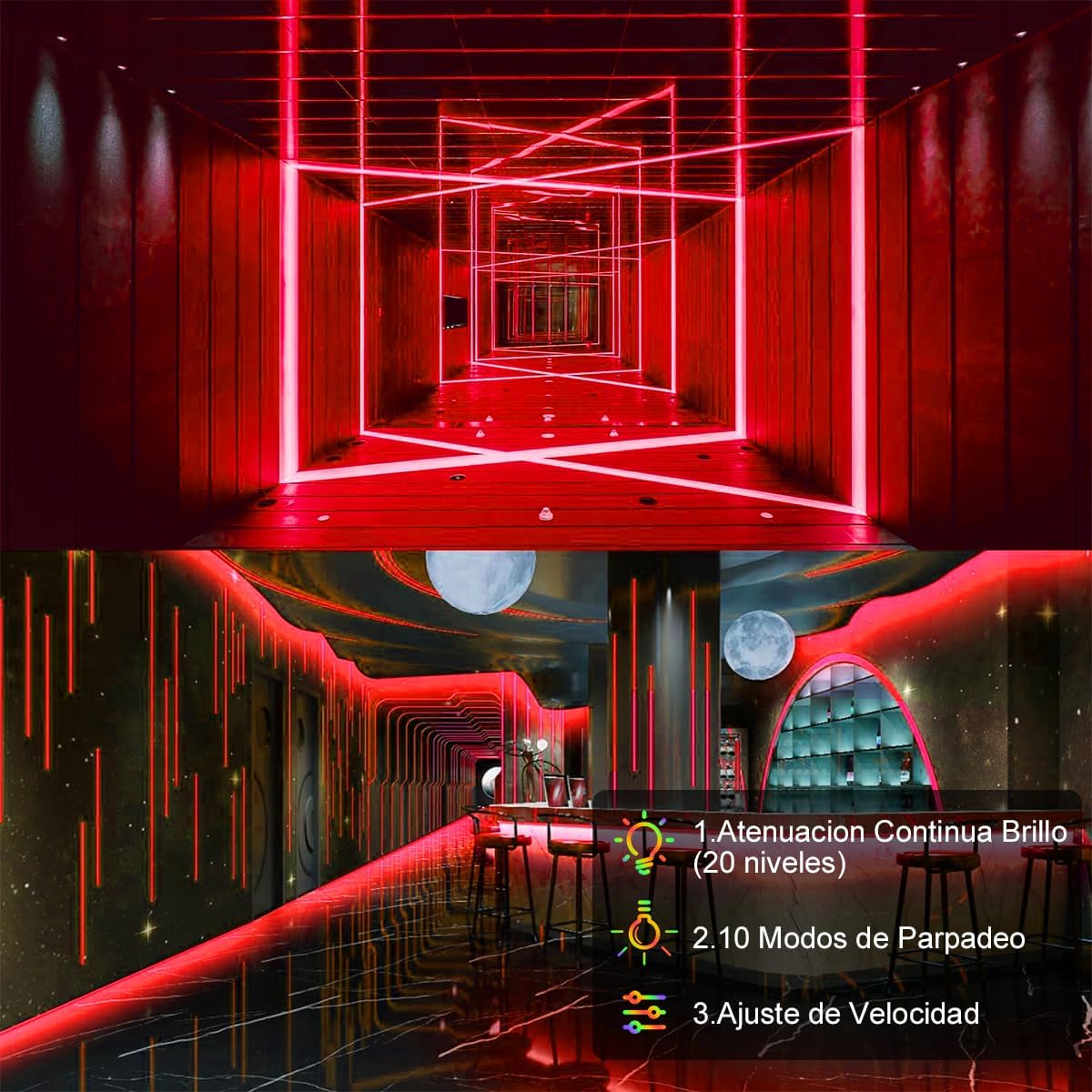EASYTAO Neon LED Strip 10 m 1200 LED, IP65 Waterproof, Flexible LED Lights Decoration for Suitable TV, Living Room, Bedroom, Room (Red)