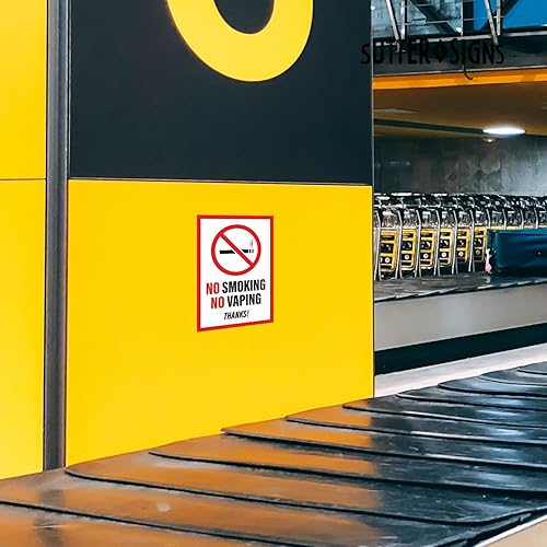Miniatura 5 de 4 carteles de calcomanías de No Vaping No Smoking  Señal de No fumar o Vapor para negocios o para el hogar  Calcomanías de vinilo resistentes a la