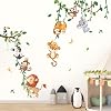 decalmile Jungle Animals Climbing Tree Wall Decals Monkey Lion Koala Tiger Wall Stickers Baby Nursery Kids Room Living Room Home Decor
