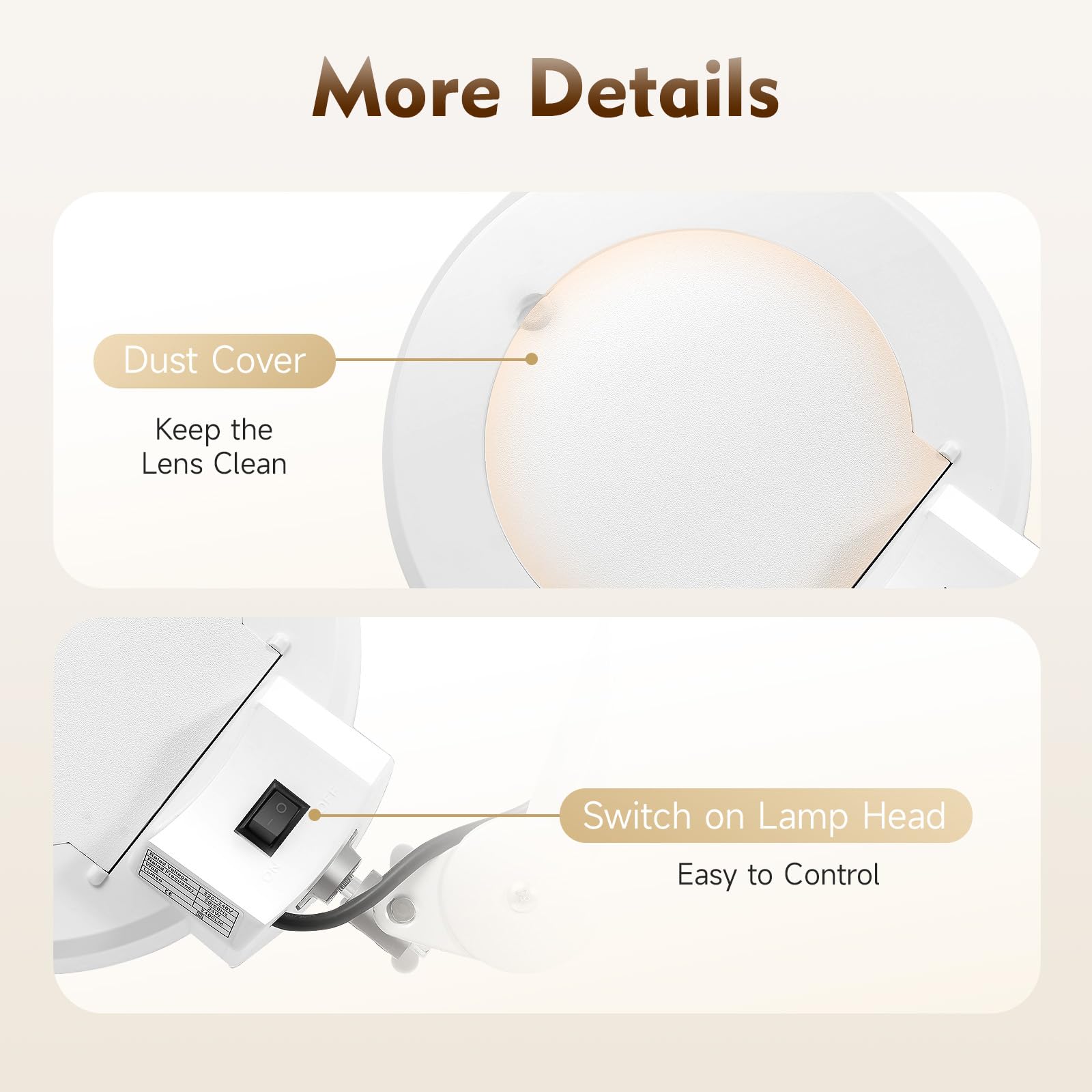 Lampe loupe LED Professionnelle, Lampe Loupe sur Pied à roulettes LED 5X, Lampe Esthetique, Bras Pivotant Mobile 470 Mm, Poste De Travailpour Salon de Beauté, Coiffure Base Mobile À 5 roulettes