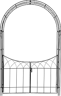 Deco 79 Metal Indoor Outdoor Arched Gate Garden Arbor with Lattice Work ...