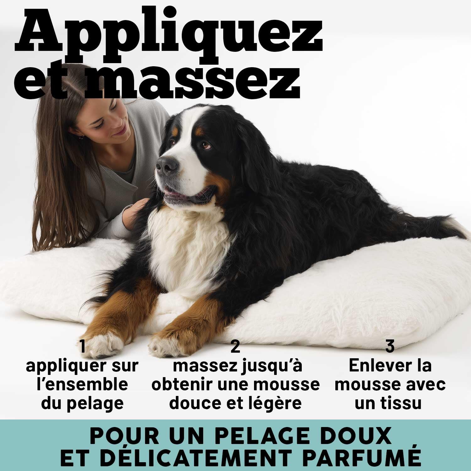 MyPetPrime Shampooing Sec en Gel pour Chiens | sans Rinçage | Anti-Odeur | Dermatologique | Hygiénique, Anti-Démangeaisons | avec Huile de Graines de Neem | pour Toutes Races | Fabriqué en Italie