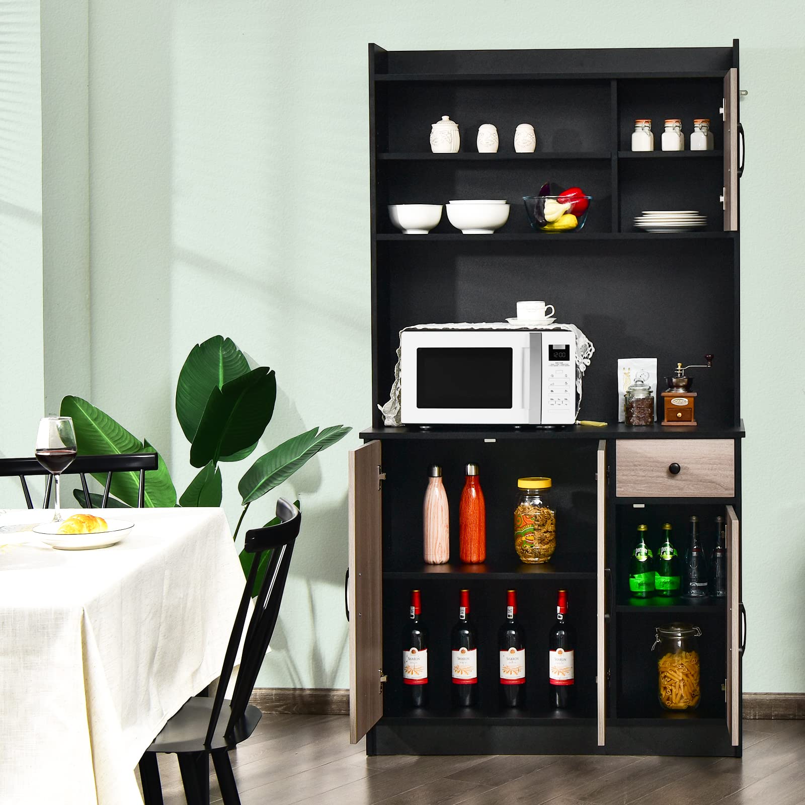 Buy COSTWAY Tall Kitchen Cupboard, Buffet Pantry Storage with