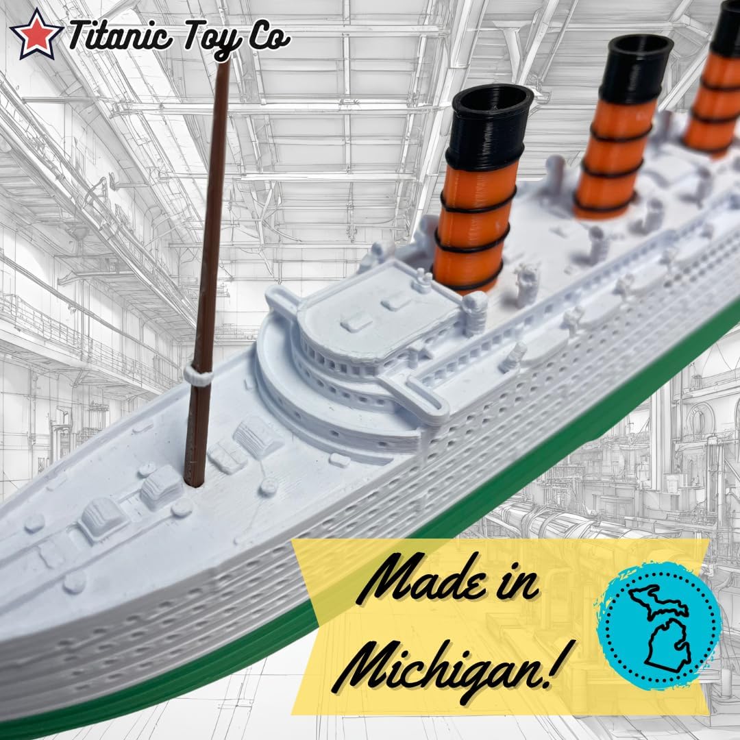 RMS Mauretania Model Ship 1 Ft Long by TitanicToyCo - Assembled Titanic Toys for Kids, Historically Accurate Titanic Toy, Titanic Ship, Titanic Cake Topper, Titanic Figurine