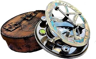 Castle Instruments Brass Sundial Compass 8 Inches - Brass Garden and Desk Compasses - Home Decoration and Table Top - Executive Promotional Gifts, Farewell Gifts and Business Gifts