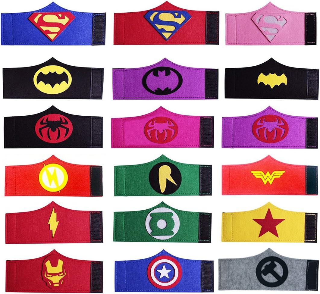 Dlazm 18 Pieces Superhero Bracelets for Children Birthday Party Supplies