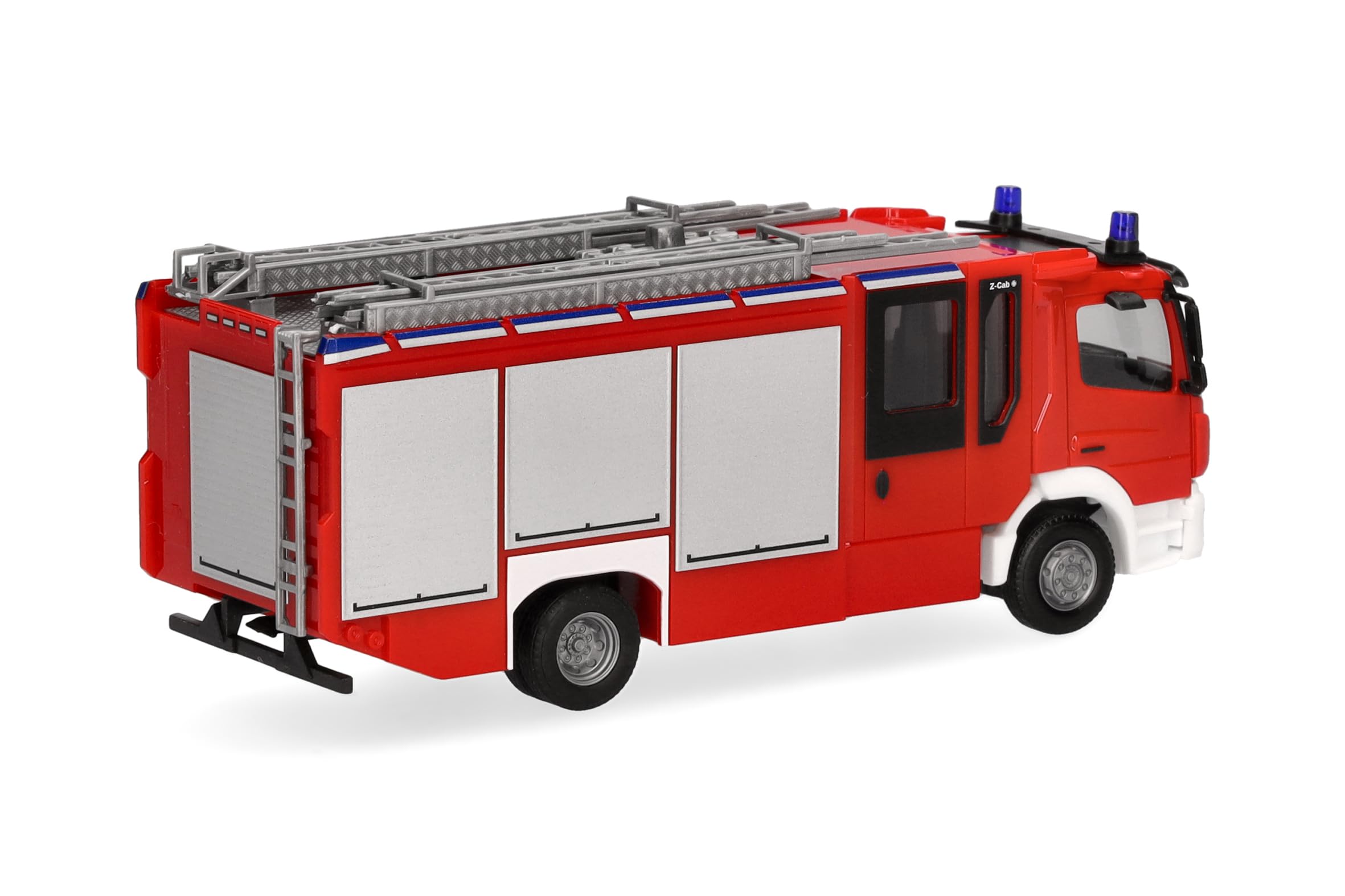 Herpa Model ciężarówki Mercedes-Benz Atego 13 Z-Cab "Straż Pożarna", miniatura w skali 1:87, kolekcjonerski, Made in Germany, plastik