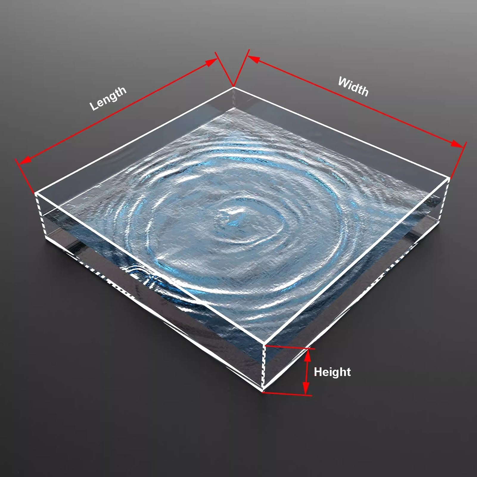 Depósito de agua para fotografía dinámica, El tanque de agua acrílico del gabinete exhibición for los tamaños múltiples claros la fotografía(40x40x5cm)