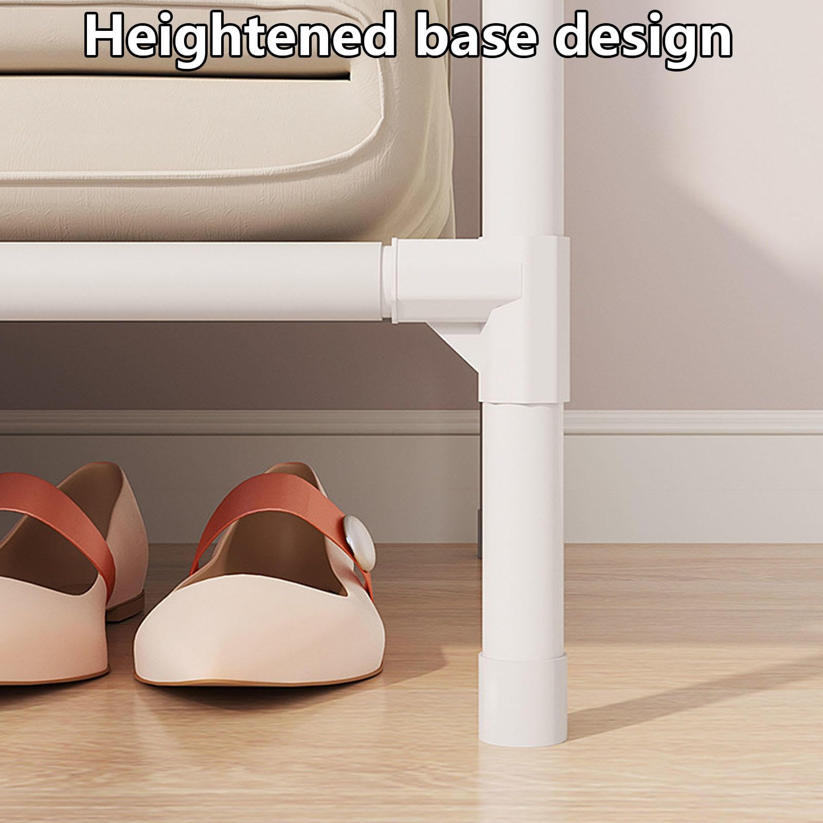 Kleiderschrank Tragbar Garderobenregale, Canvas-Garderobe Für Schlafzimmer, Kleiderschrank Aus Stoff Faltbarer Schrank Für Kleidung, Taschen,Black-Withdoorcurtain