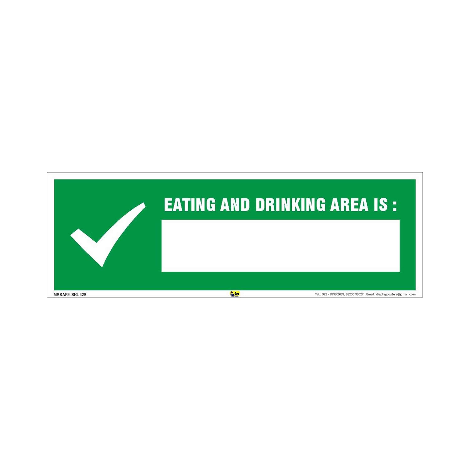 Mr. Safe Eating And Drinking Area Is Sign PVC Sticker 15 Inch X 6 Inch Amazon.in