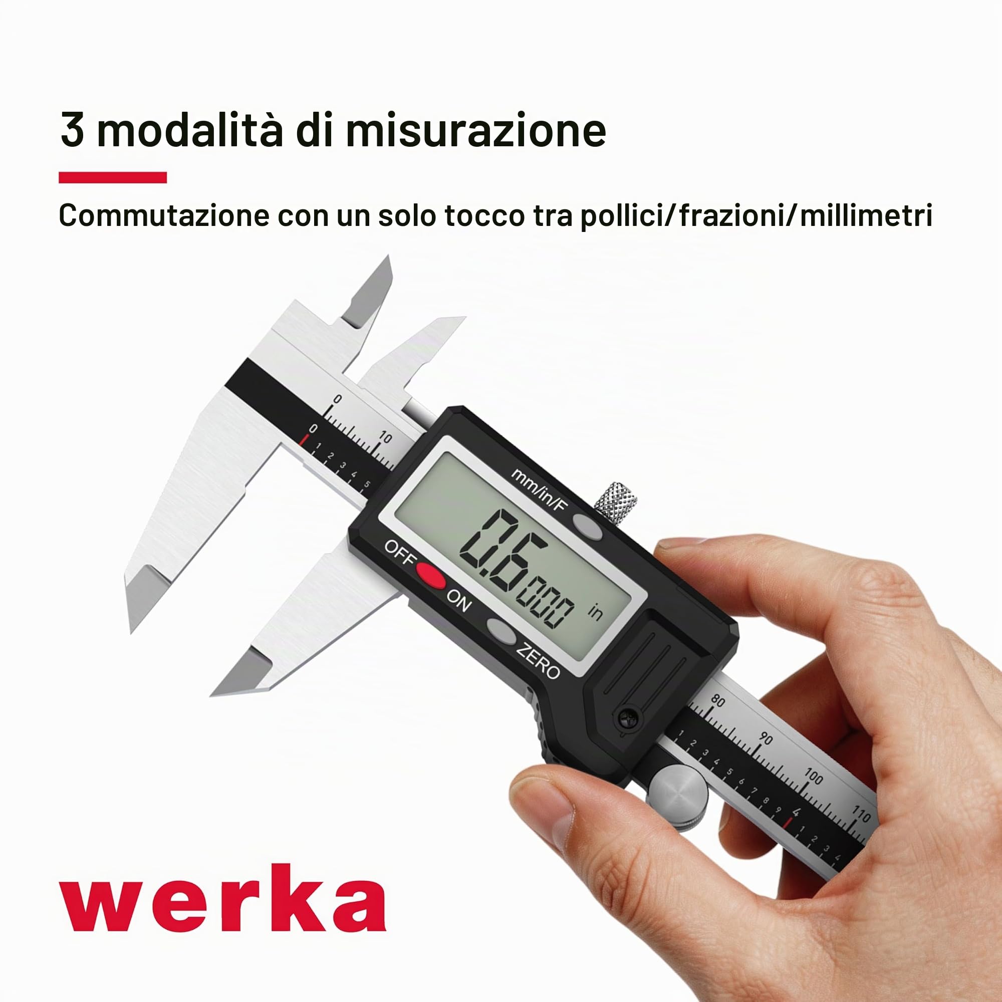TORTOISE LOOK Werka calibrdigital, 0-6 "calibrde herramienta de medición, calibrmicrómetro con 0,001" de Alta precisión, pulgada/fracción/b