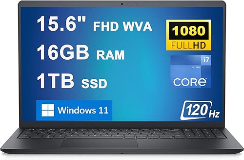 Dell Inspiron 15 3000 3520 - Computadora portátil de negocios de 15.6 pulgadas, FHD WVA antirreflejo, pantalla de 120Hz, procesador Intel 10-Core