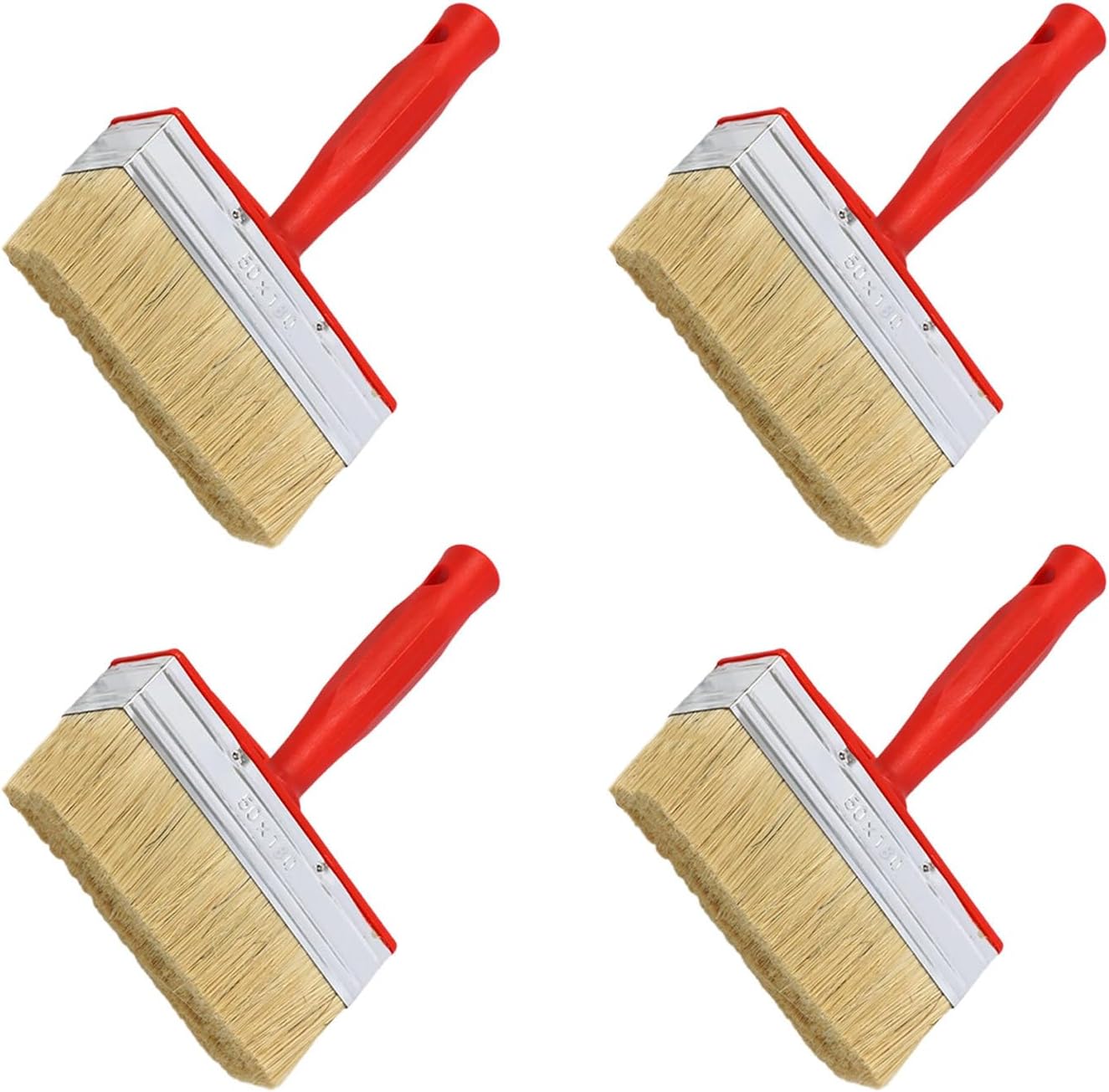 Pack of 4 Professional Wall Paint Brushes for Solvent Base Coatings Sturdy Wood Oil with Sturdy Handle