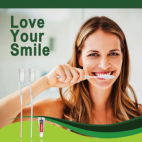 Miniatura 3 de Paquete de 200 cepillos de dientes desechables con pasta de dientes, cepillos de dientes de cerdas suaves envueltos individualmente, kit de viaje