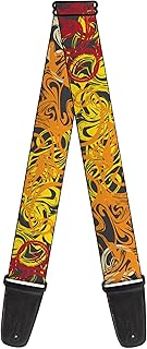 Buckle-Down Guitar Strap, Swirl Mix Gray Multi Color, 2 Inches Wide