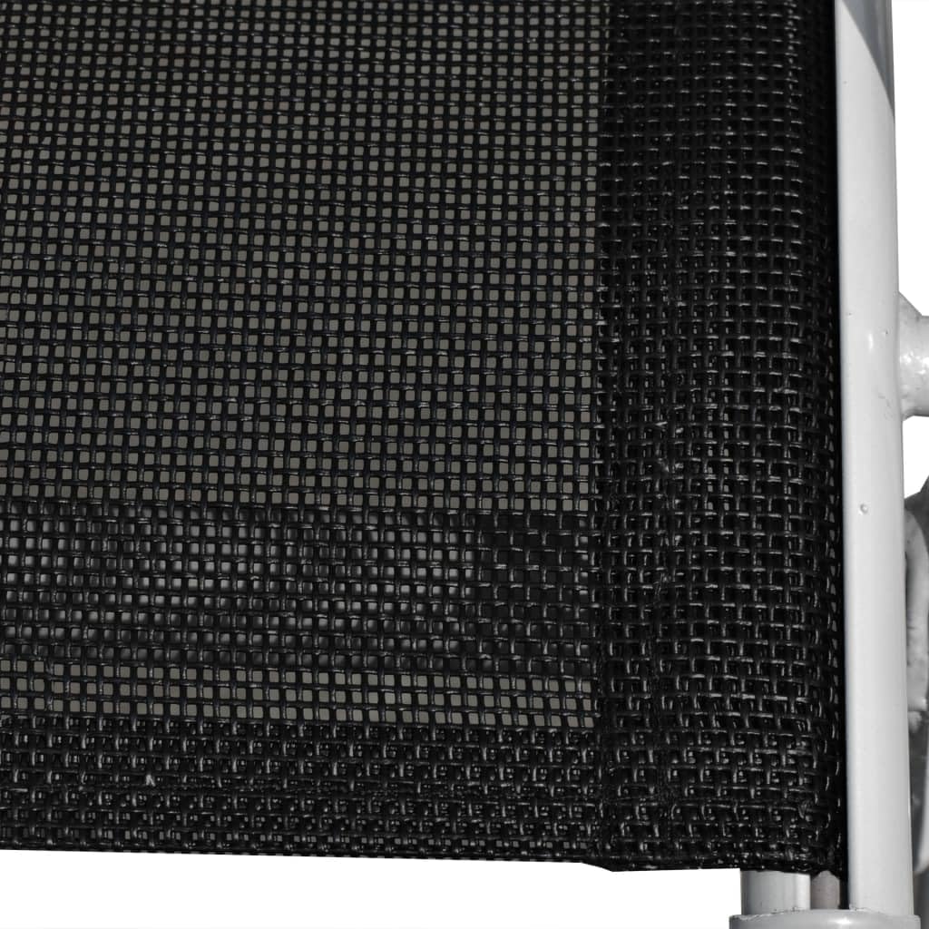 vidaXL Set Muebles Jardín 5 Piezas 80x71cm Acero Gris Negro Mobiliario Terraza