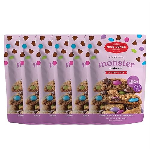 Miniatura 1 de Miss Jones Baking Mezcla de galletas monstruo sin gluten, certificada sin gluten y hecha con 100% avena, postres y golosinas fáciles de hornear,