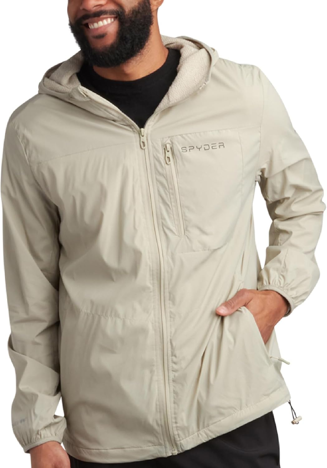Spyder Mens Rain Jacket - Water Resistant Hooded Windbreaker Lightweight Rain Coats for Travel and Golf (Sizes: S-L)