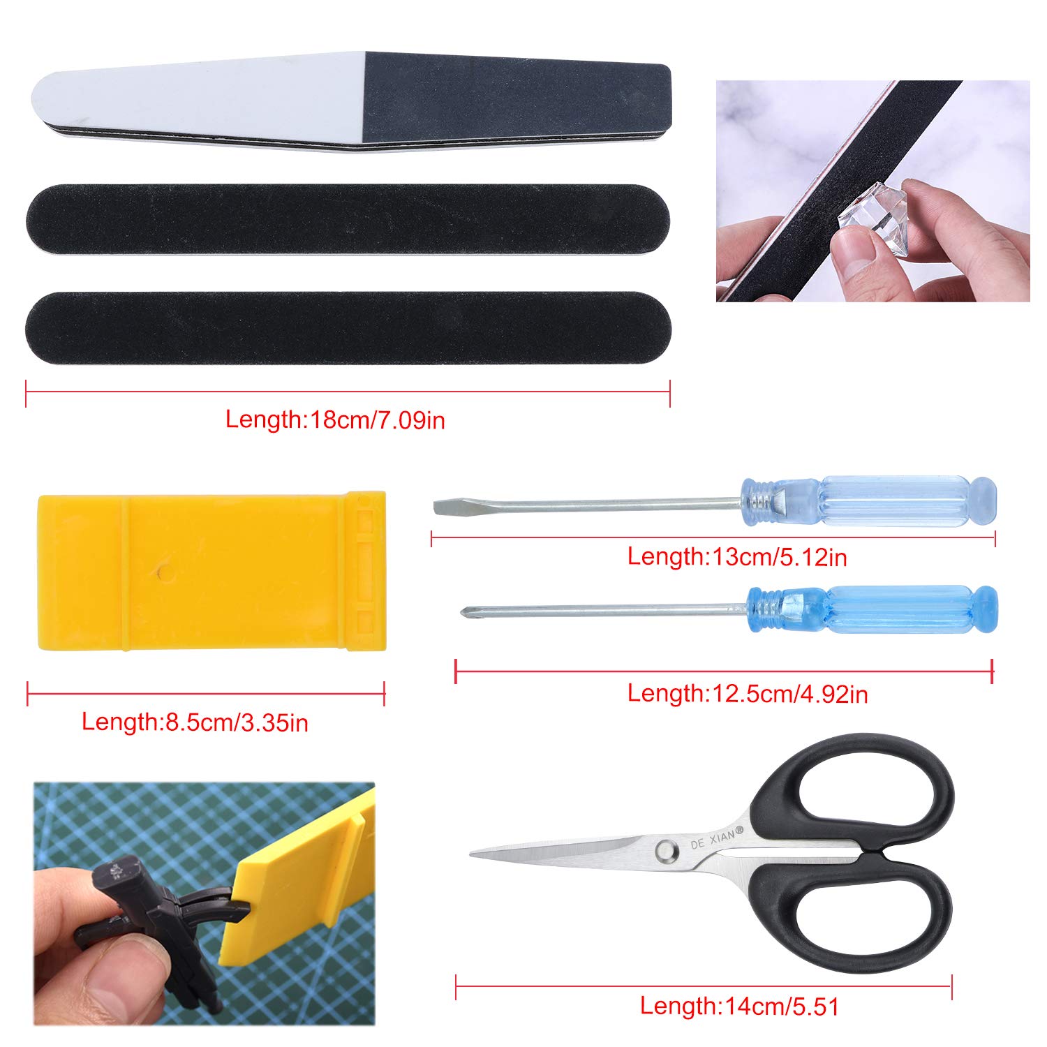 17PCS Gundam Modèle Outils Kit, Outils de Modélisme, Hobby Building Craft Set pour la Réparation et la Fixation de Modèles