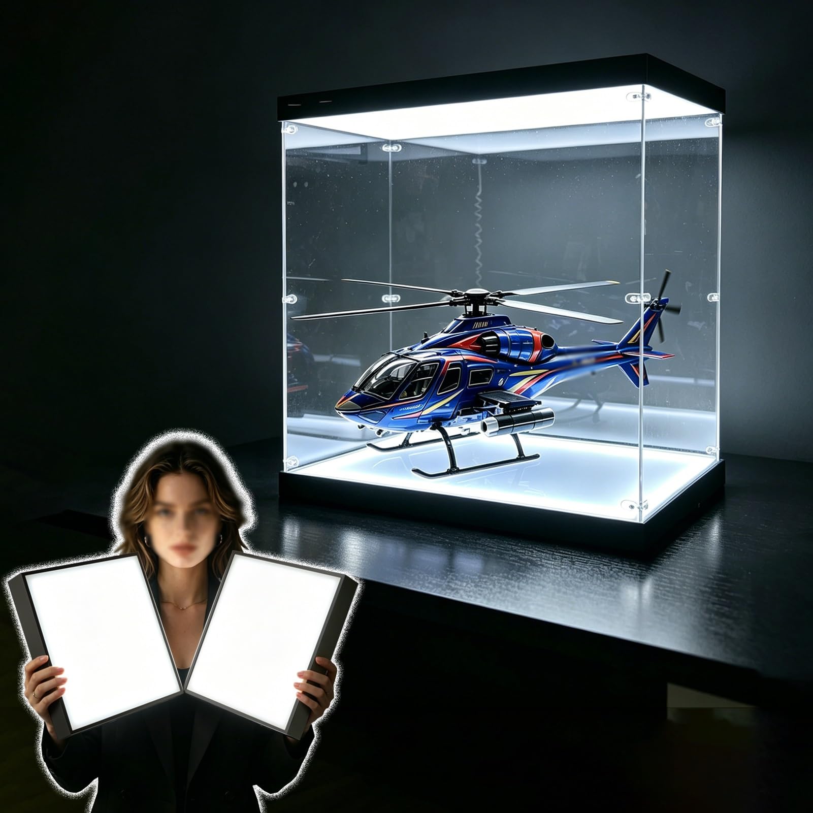 Vitrine acrylique LED UrbanUp 30x50x20cm transparente pour figurines