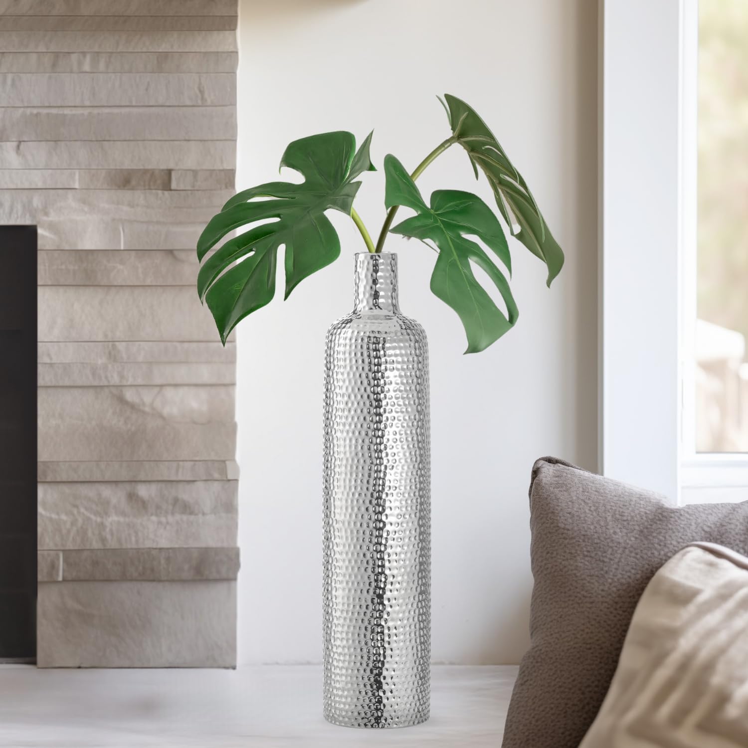 Amazon.co.jp: Torre & Tagus Helio 花用シルバー花瓶 - テクスチャー