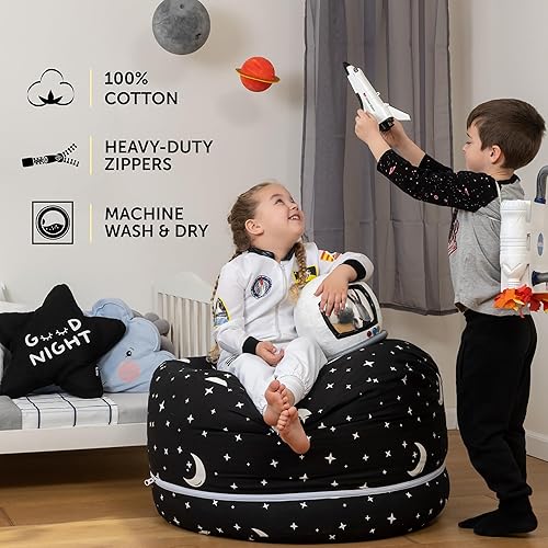 Miniatura 22 de 2 tamaños en 1 puf grande de almacenamiento de animales de peluche, otoman XL Jumbo para juguetes suaves, juguetes de peluche, organizador de puf