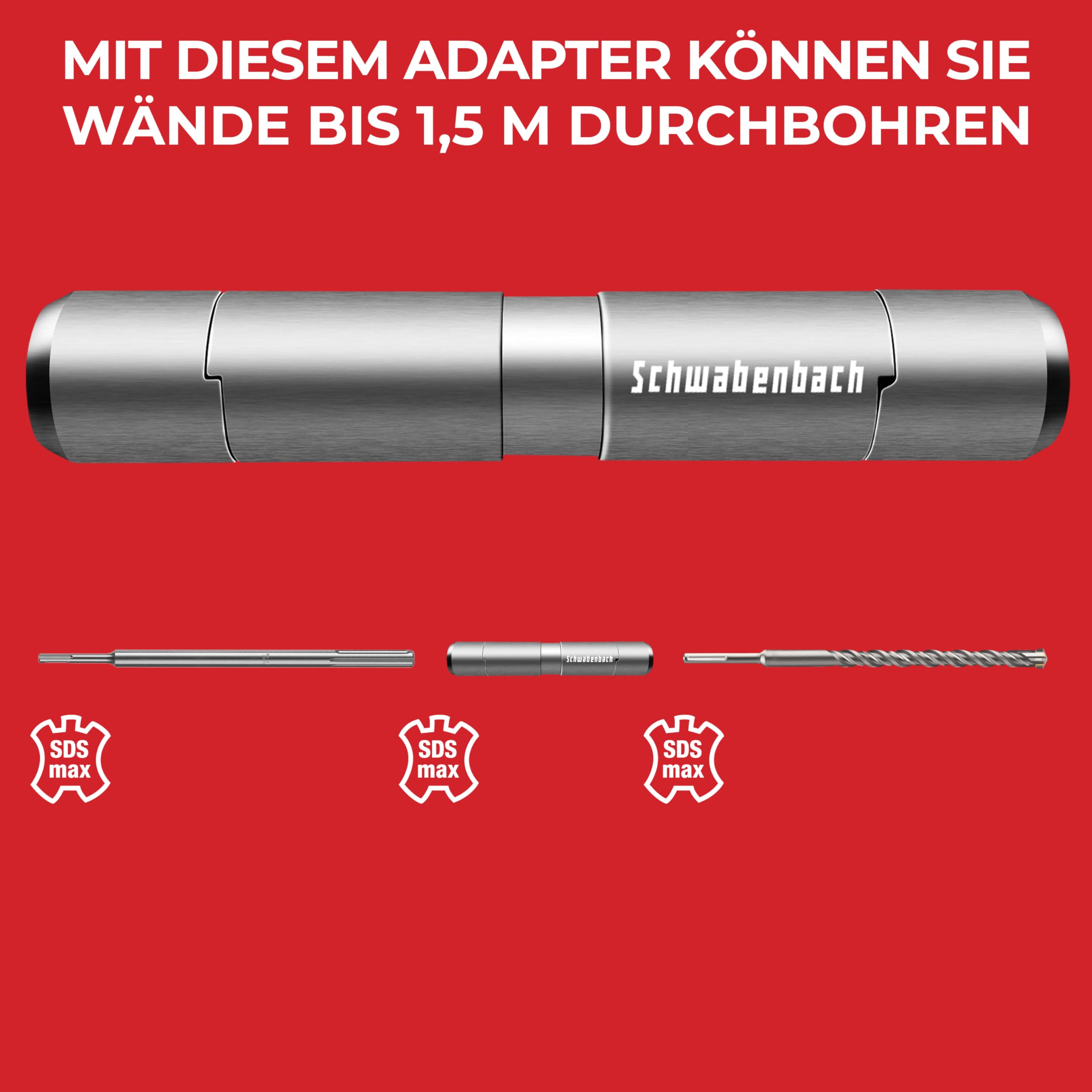 SCHWABENBACH SDS Plus naar SDS Max-adapter - adapterstuk voor