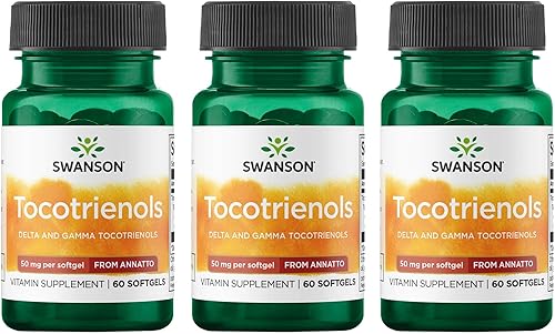 Swanson Deltagold Tocotrienols-Annatto Tocotrienoles, vitamina E, tocotrienoles 99% libres de tocoferol (60 cápsulas blandas, 50 mg cada uno)