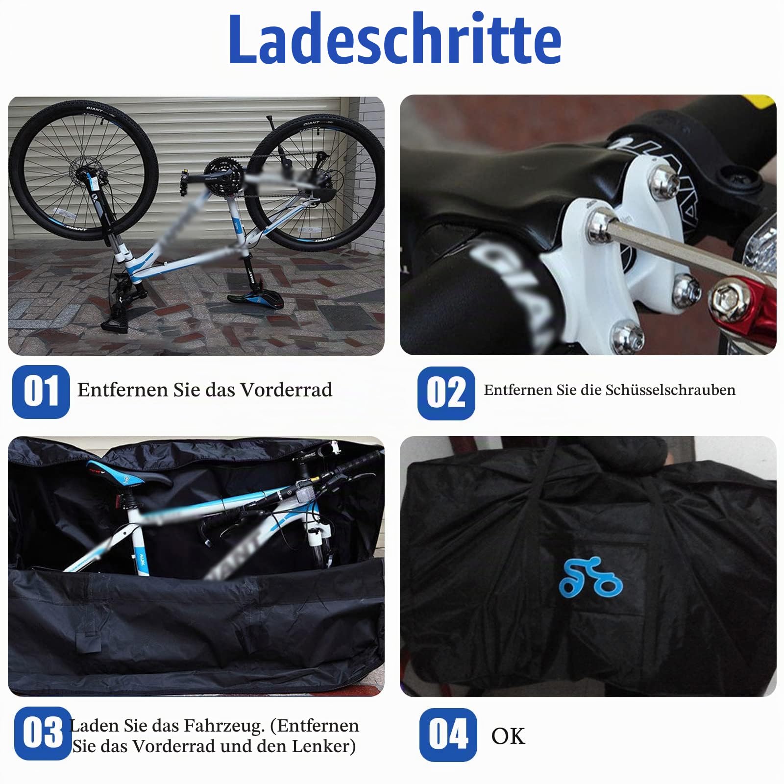 Fahrrad Transporttasche Tragetasche 26-29 zoll,CEIEVER Fahrrad Transport Abwahrungstasche Wasserdicht Verdickung faltbare Fahrradtasche Fahrrad-Reisetasche für Air,Train Travel