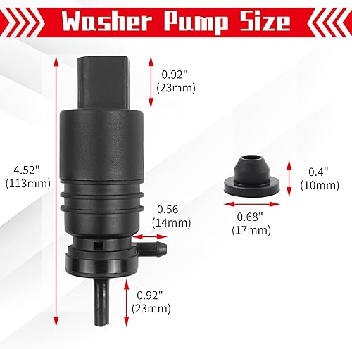 Miniatura 3 de OTUAYAUTO - 67128362154 Bomba de limpiaparabrisas – Repuesto para BMW 328i E46 325i M3 M5 X3 X5 Z3 Z4 Z8 con ojal