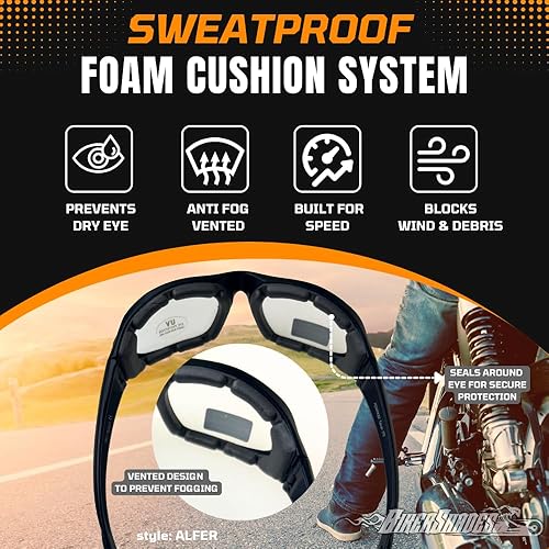 Miniatura 9 de Bikershades Gafas de sol de motocicleta pequeñas acolchadas de espuma para mujeres, niños y niñas