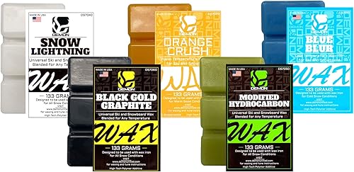 DEMON UNITED Kit de cera de velocidad de esquĂ y snowboard para todas las estaciones, 4.69oz de cada temperatura de cera de snowboard, 1.4 libras de DEMON UNITED Kit de cera de velocidad de esquĂ y snowboard para todas las estaciones, 4.69oz de cada temperatura de cera de snowboard, 1.4 libras de