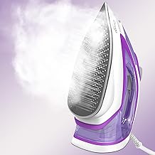 Steam Iron for Clothes, 1750W Iron with Rapid Heating, Non-Stick Ceramic Soleplate, Powerful Steam, Self-Cleaning, Auto-Off, Anti-Drip, 15.21oz Water Tank Ironing Clothes for Home, Purple