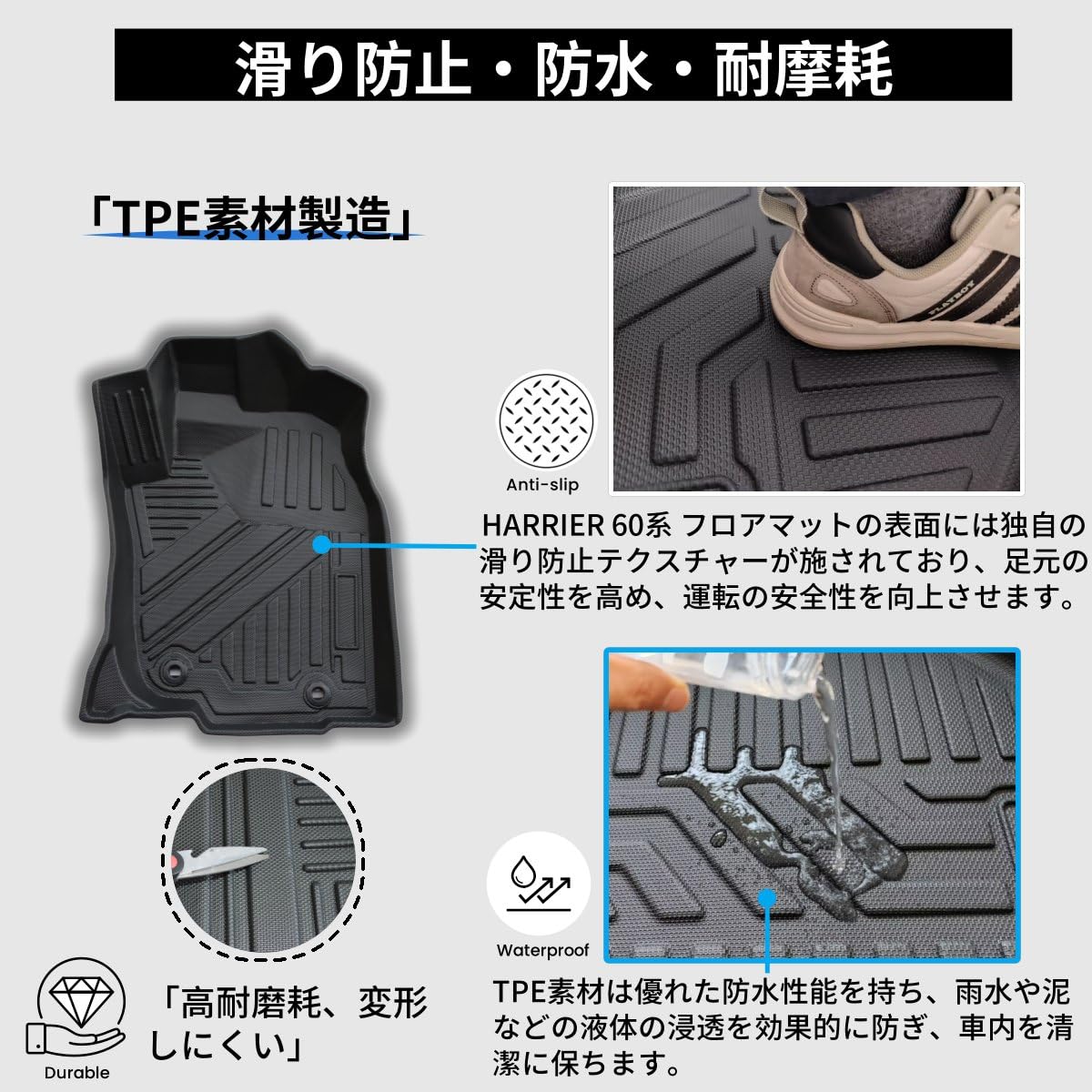 Amazon | REJEEKARトヨタハリアー 60系 フロアマット 専用 2列3枚 