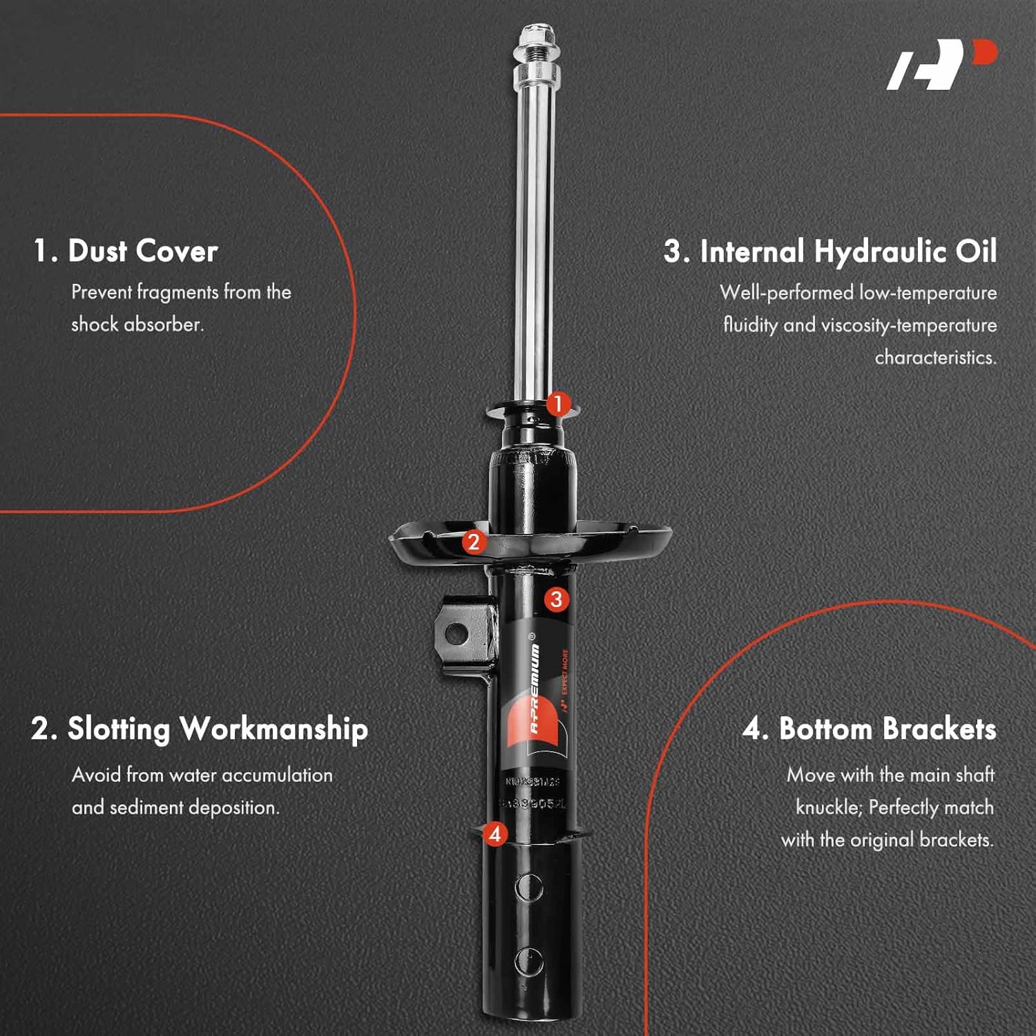 A-Premium Front Pair (2) Strut Assembly Compatible with Chevrolet Malibu 2004-2012 & Pontiac G6 2005-2010 & Saturn Aura 2007-2009, Driver and Passenger Side