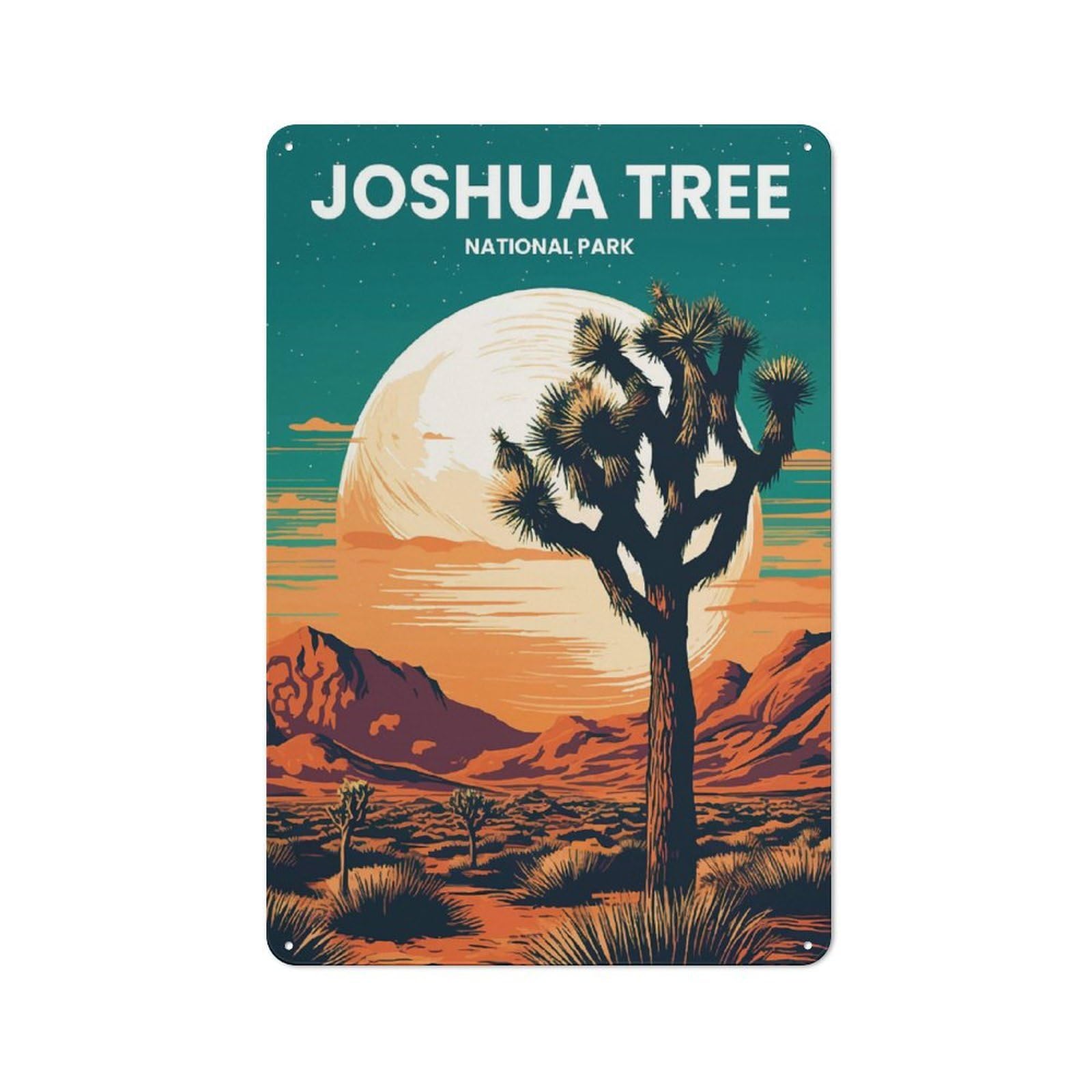 Junmoney Joshua Tree Vintage Metal Plaque 30X20cm Featuring For Home Bar Wall, A Metal Wall Feature For Home Bars And Entertaining Spaces