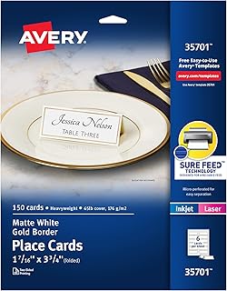 Avery® Printable Place Cards With Sure Feed Technology, 1-7/16